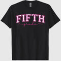 Back to School 5th Fifth Grade Toile Pink Floral Teacher T-Shirt