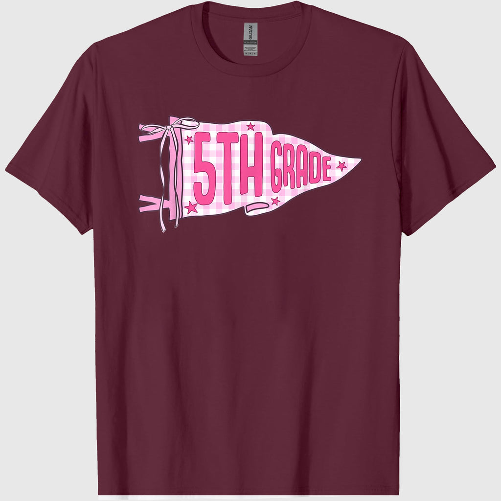 Back to School Fifth 5th Grade Pennant Flag Teacher Student T-Shirt