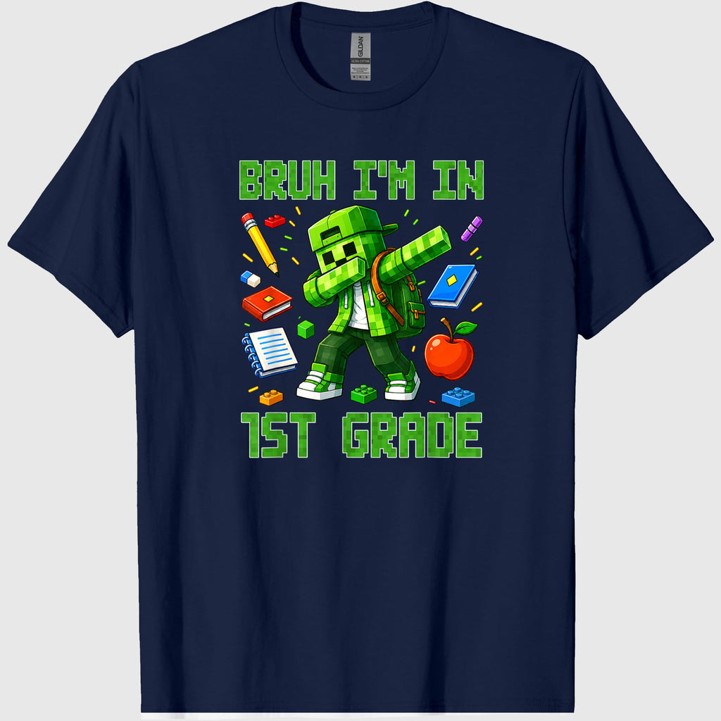 Bruh I'm in 1st Grade Dabbing Boys Kids Gamer Back to School T-Shirt