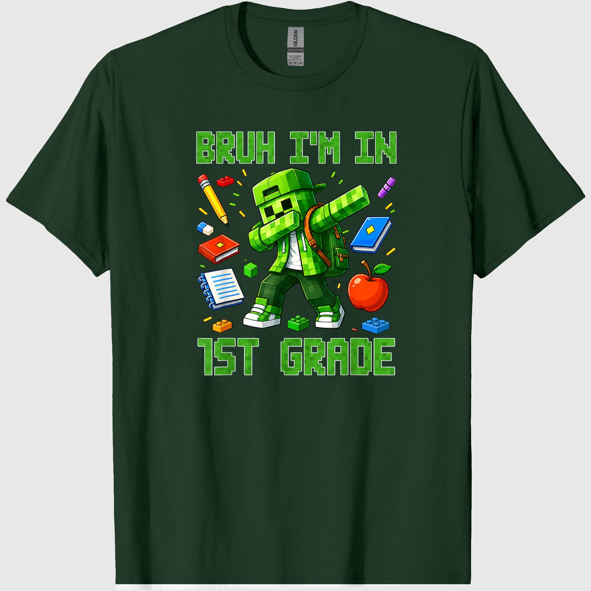 Bruh I'm in 1st Grade Dabbing Boys Kids Gamer Back to School T-Shirt