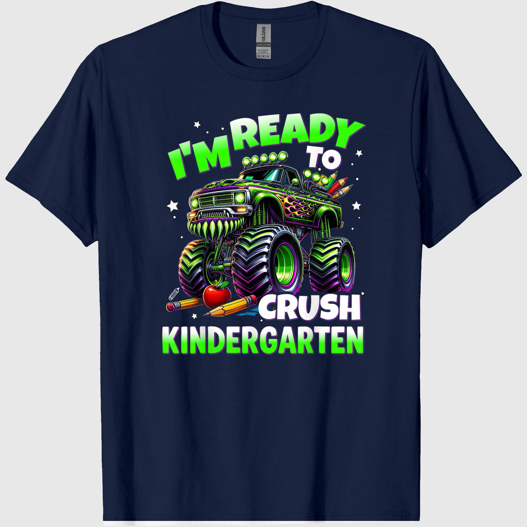 I'm Ready to Crush Kindergarten Monster Truck Boys Back to School Tees T Shirts