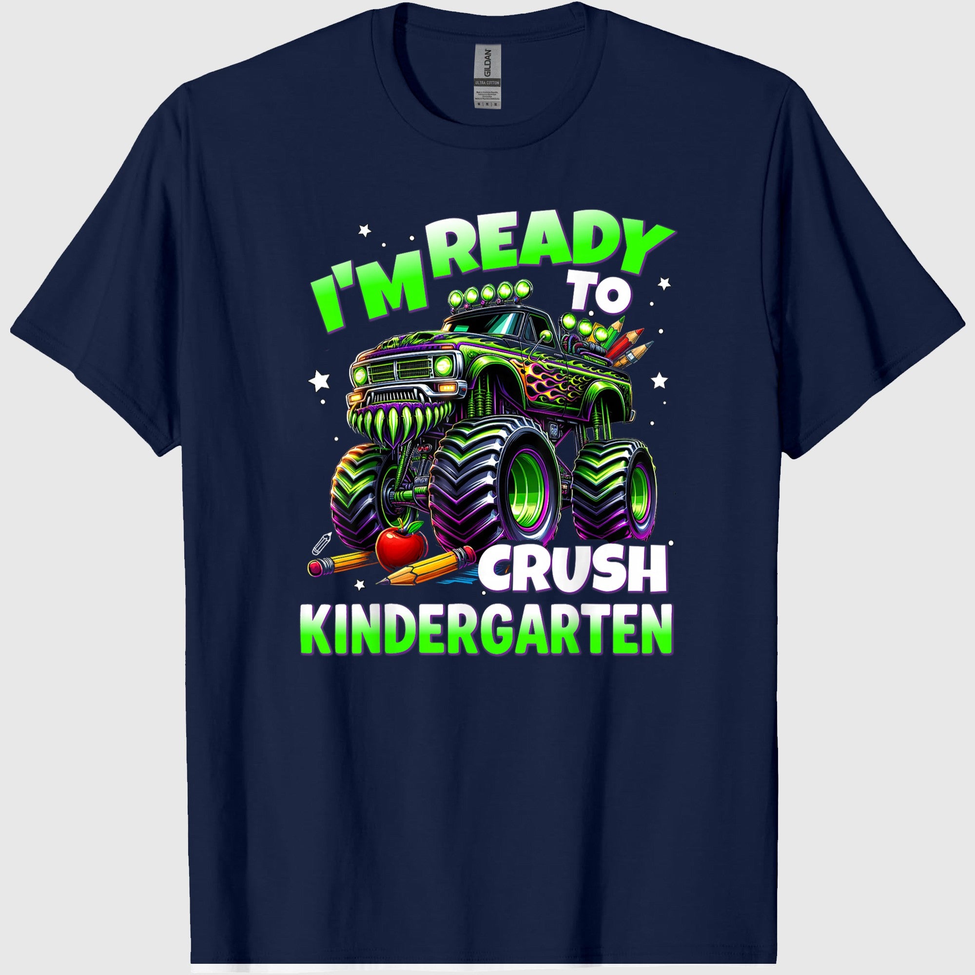 I'm Ready to Crush Kindergarten Monster Truck Boys Back to School Tees T Shirts