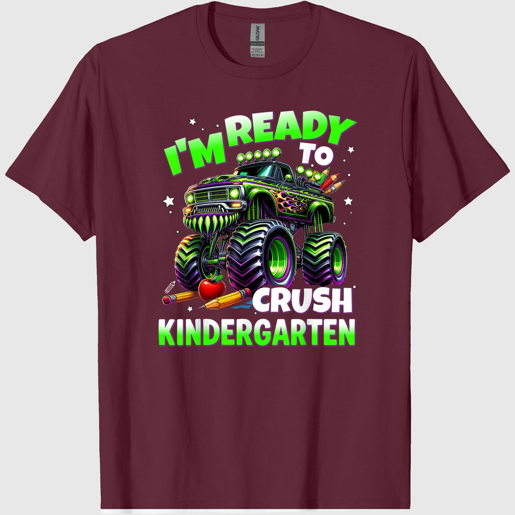 I'm Ready to Crush Kindergarten Monster Truck Boys Back to School Tees T Shirts