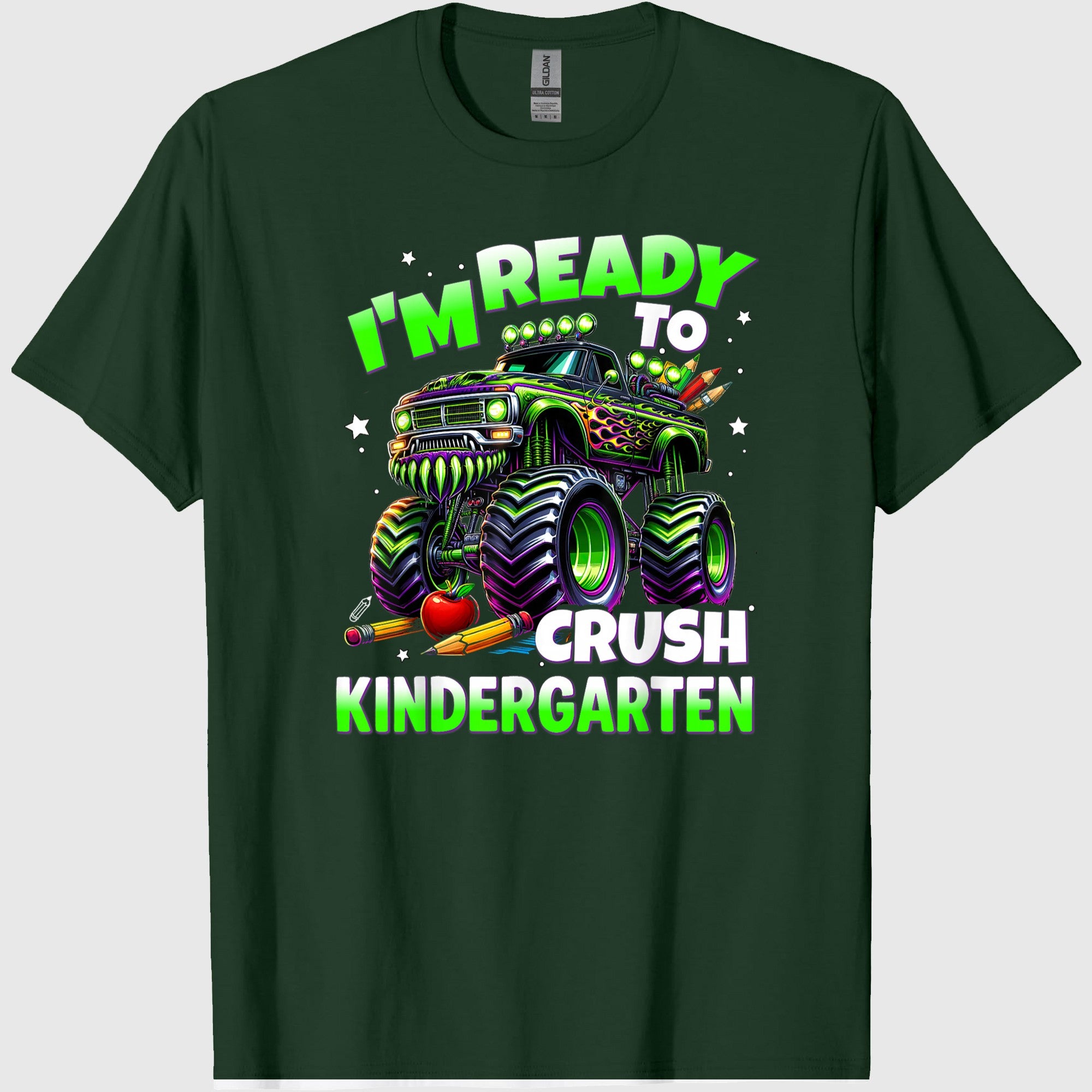 I'm Ready to Crush Kindergarten Monster Truck Boys Back to School Tees T Shirts